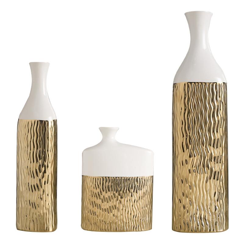 Nordic Light роскошные золотые керамические вазы высокого класса, индивидуальное украшение для гостиной, тумба под телевизор, креативное украшение для дома
