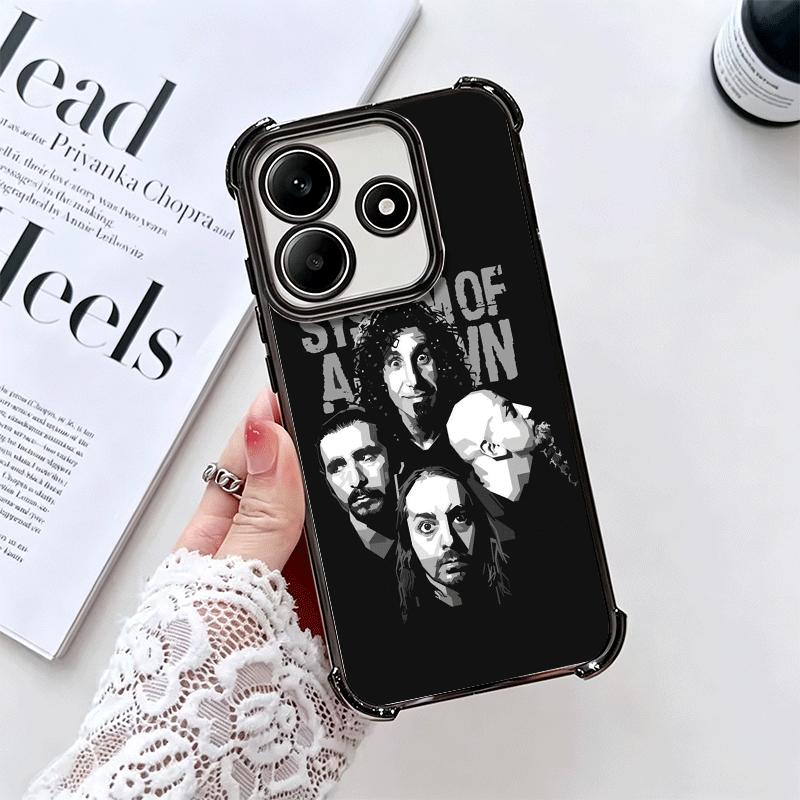 System Of A Down Soft Phone Case For Xiaomi Redmi Note 14 15 Pro Plus 13 12 11S 11T 5G 10 9S 9 Plating Anti-Fall Fundas