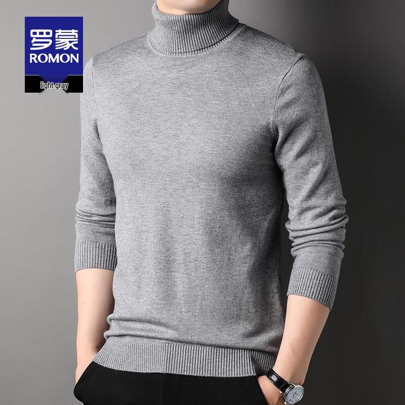 ROMON Men's 2024 Business Casual Turtleneck Knit Sweater