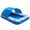 Inflatable Pool Float with UPF 50+ Canopy, 2.09 x 1.4m Large Tanning Pool Floating Lounger for Adults, 250kg Capacity Sunbathing Lounger Floaties with