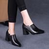New Spring Thick-heeled Women's Chelsea Boots Wild Mid-heel Pointed Toe Women Boots Spring and Autumn High-heeled Female Boots