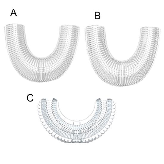 Головка зубной щетки U-образной формы, глубоко очищающая силиконовая мягкая электрическая зубная щетка на 360 градусов для детей
