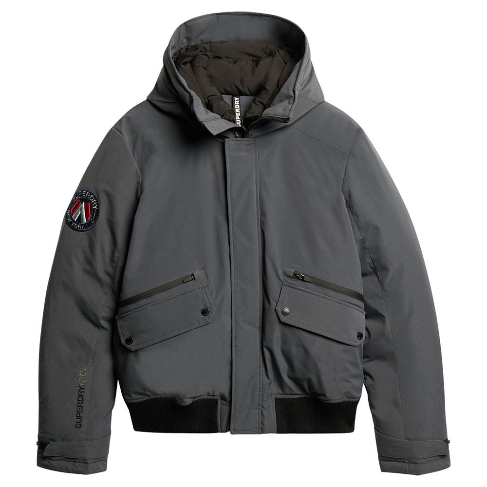 Superdry City Padded Bomber Jacket water resistant ebony