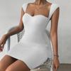 2025 Spring And Summer Women's Sexy Short Sleeveless Knitted Package Hip Halter Dresses Elegant Dresses For Women