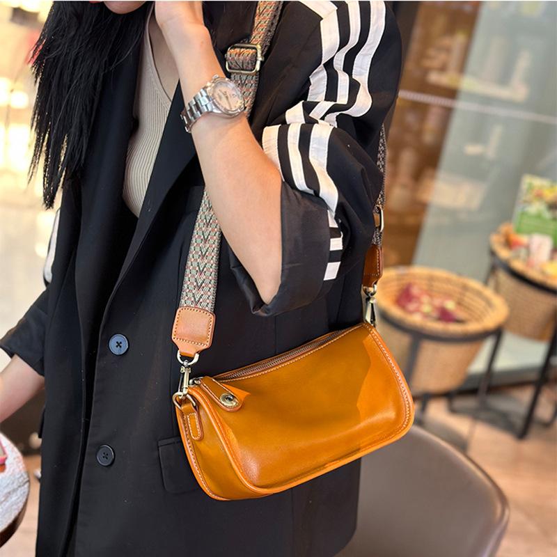 Легкая роскошная женская сумка-мессенджер из коровьей кожи первого слоя, модная сумка подмышкой, высококачественная сумка-пельмень, кожаная сумка на одно плечо.