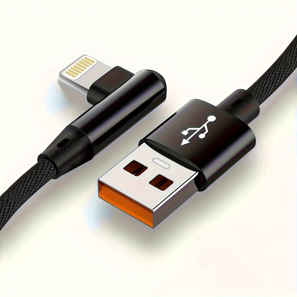 Цифровые кабели USB-кабель для быстрой зарядки под углом 90 градусов для iPhone, iPad и других устройств — совместим с iPhone 14/13/12/11/X/8/7/7Plus/6/6S/5