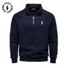 Polo Ralph Lauren 2025 New Autumn/Winter Embroidery Half Zipper Hoodie Stand Up Collar Trendy Versatile Plush Men's Hoodie