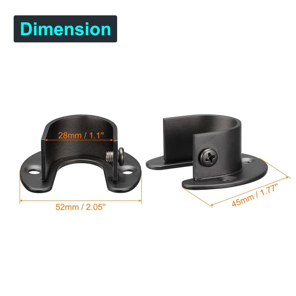 Uxcell Фланец для штанги из нержавеющей стали Торцевой кронштейн для штанги 28 мм для ванной комнаты, гардероба Набор из 4 розеток, держателей, опор, диаметр, винты, шторы,