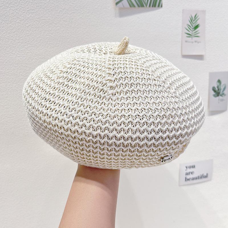 Новая весенне-летняя черная темпераментная элегантная шляпа художника женская для маленького лица универсальная дышащая тонкая беретка