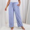 Женские однотонные широкие штаны для йоги больших размеров, свободные повседневные спортивные штаны с карманами и завязками