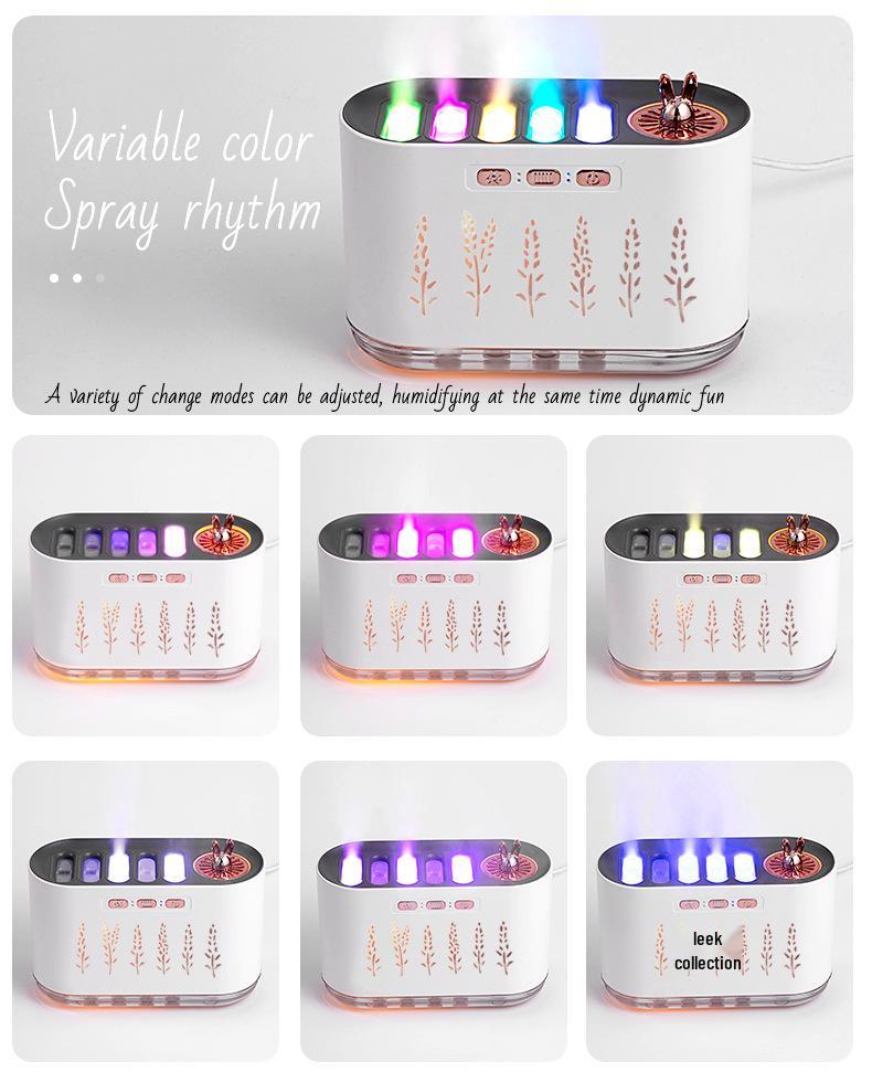 Silent Cross-Border Humidifier with Five-Hole Spray & Dynamic Seven-Color Aromatherapy