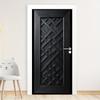 3D Door Decoration Stickers Modern Black Geometric  Simple Abstract Lines Flowers Wallpaper For Living Room Home Decor Bedroom Art Decals