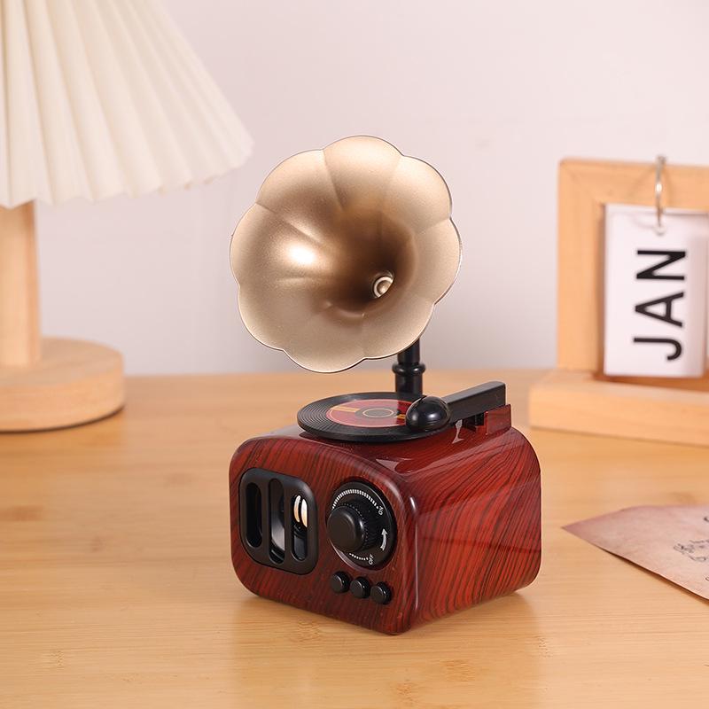 Старинная музыкальная шкатулка-граммофон: Декоративное украшение для дома или офиса, идеальный подарок на День святого Валентина или день рождения