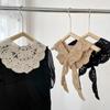 Lace Outer With Knitted Cross Small Shawl Women'S Versatile With Shirt Decoration Neck Protection Sun Protection Lace False Collar