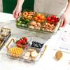 2/4/6 Grids Dried Fruit Plate Household Plastic Tray Snack Dessert Tray Light Luxury Divided Fruit Plate Snack Dish Candy Nuts