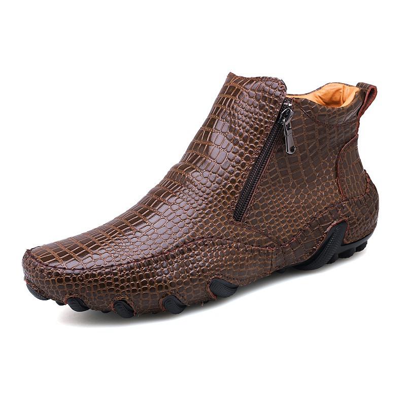 2022 Genuine Leather Shoes Men Chelsea Boots Autumn Early Winter Ankle Boots Casual Cow Leather Male Shoes Black Footwear 369