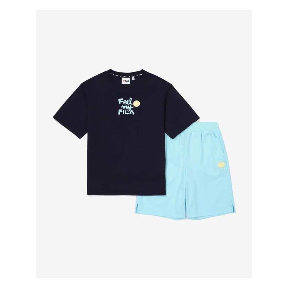 [fila Kids] Smile Graphic Short Sleeve   Shorts Set Up  Fk2fsf2202x Did  q0zFk2fsf2202xDid
