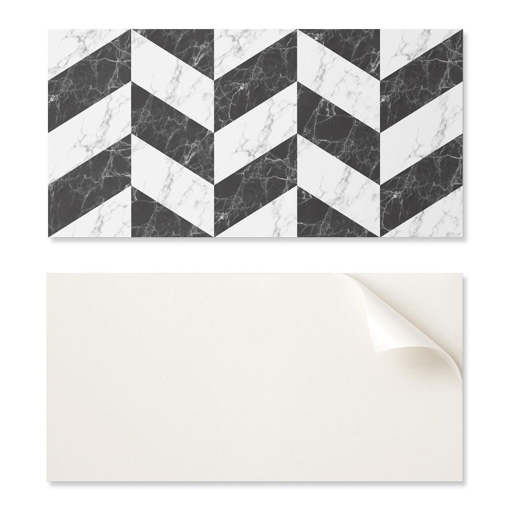 Self-Adhesive Vinyl Panel With Decorative Print 120x60 cm Marble Herringbone Pattern