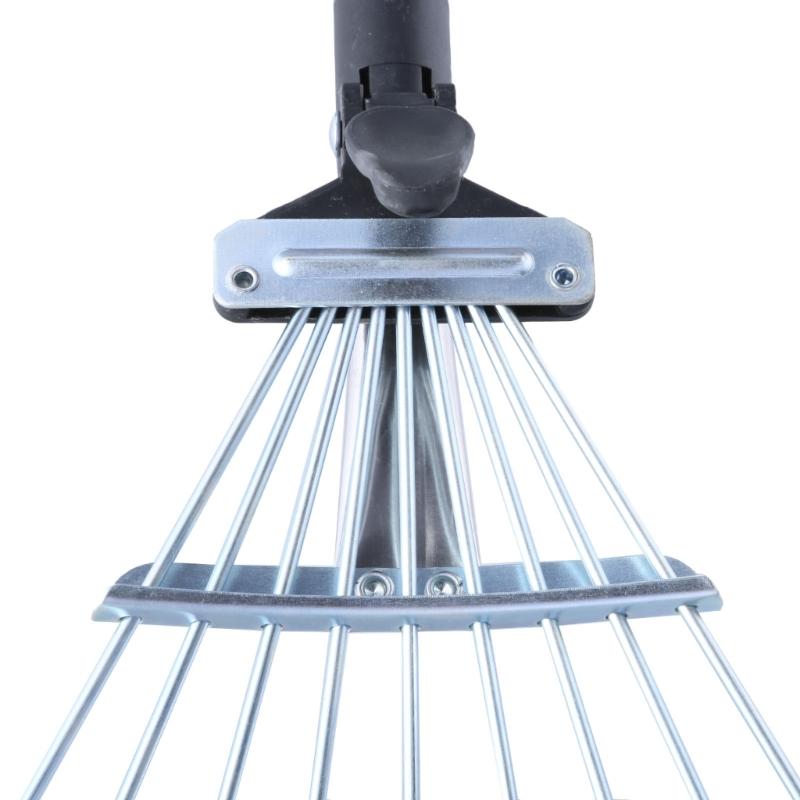 Телескопические металлические грабли Регулируемые садовые грабли для листьев Кемпинговые грабли Расширяемые металлические грабли для садов, цветников, садовые грабли