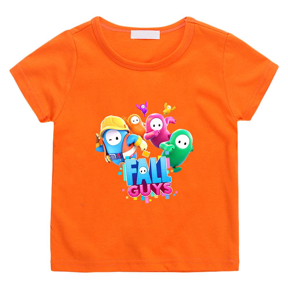 Game Fall Guys Children's T-Shirt 100% Cotton Tees Cartoon Graphic Printing Tops Casual Kids Unisex O-Neck Short Sleeve Summer
