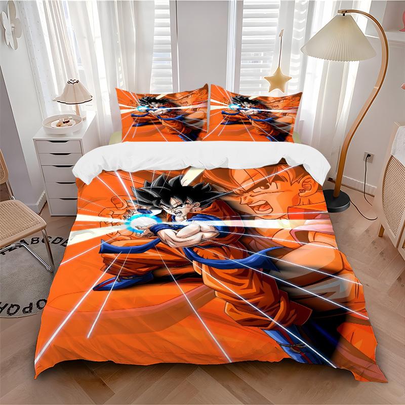 3pcs Goku, DragonBall Bedding Set. Soft and Comfortable with No Core Included (1x Duvet Cover + 2x Pillow Covers) yy251009231