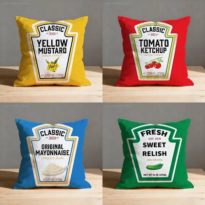 Наволочка H-Heinz Томатный Кетчуп для Декора Дивана, Автомобиля, Офиса, Комнаты, Чехол для Подушки с Принтом, Декорации и Защита