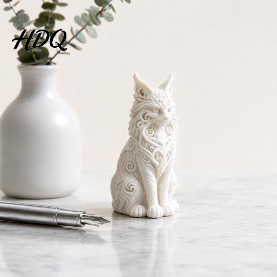 Эстетичная статуэтка кошки, 3D-печать, орнамент Мейн-кун для украшения стола, крутая