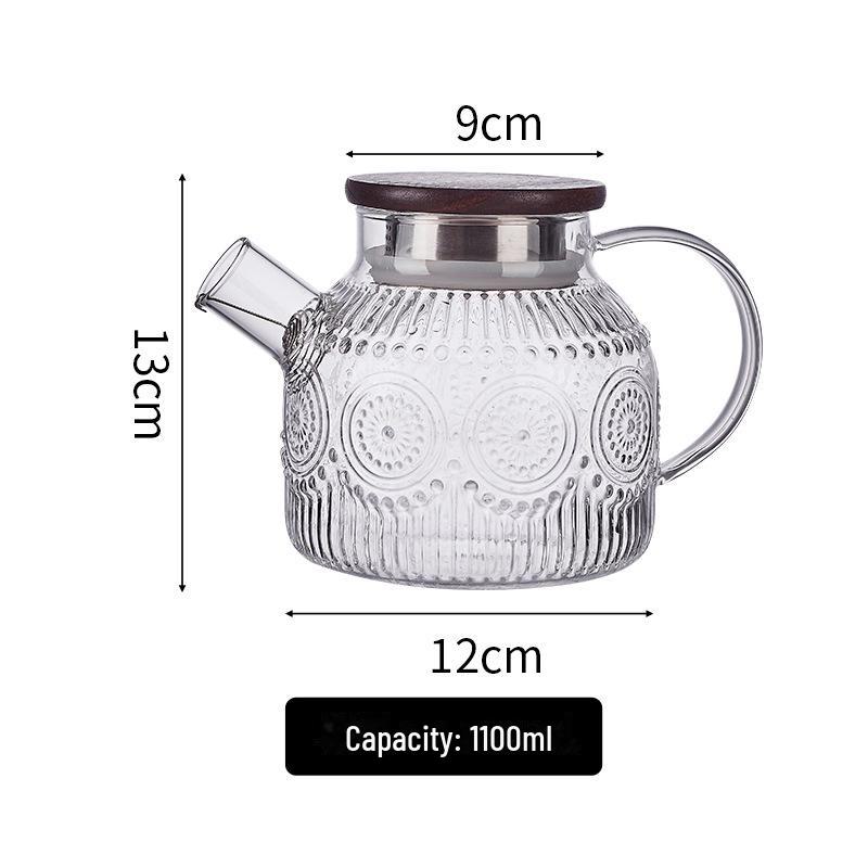 Стеклянный термостойкий чайник для холодной воды Lux Glass с ручкой - креативный чайник большой емкости для дома или гостиной