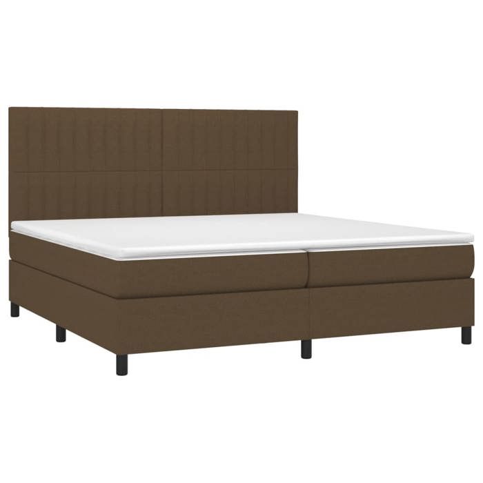 VidaXL Bed Slatted Base with Mattress and LED, Upholstered Bed with Headboard, Double Bed, Adult Bedroom Bed, 3135064