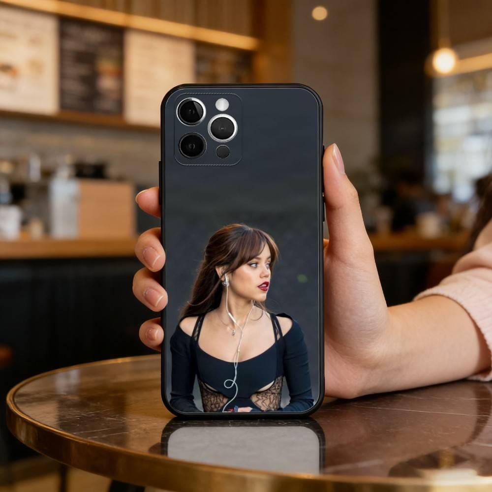 J-Jenna O-Ortega-GA Phone Case For iPhone 17,16,15,14,13,12,11 Plus,Pro Max,Soft Silicone Black Cover