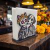 Table Paper Towel Stand Day of The Dead Wooden Skull Napkin Holder, Decorative Floral Tissue Dispenser, Restaurant Decor Dia De Los Muertos Holder for