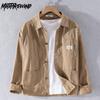 Японские куртки-карго в ретро-стиле для мужчин, весенне-осеннее мужское пальто из чистого хлопка, рабочая одежда, воротник-лацкан, однобортное пальто цвета хаки