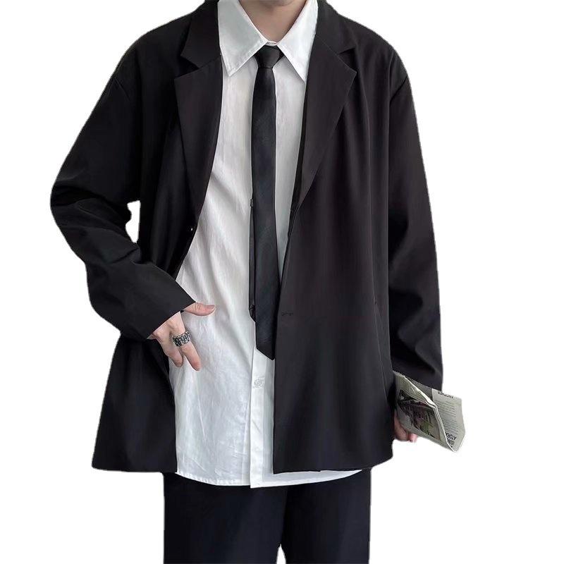 Сплошной цвет, повседневный пиджак, мужской свободный корейский стиль