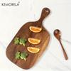 Деревянная разделочная доска с ручкой, безопасная для пищевых продуктов, для мяса, рыбы, сыра, фруктов, пиццы, для домашнего и ресторанного использования, элегантная кухонная утварь