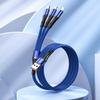 3-in-1 Multifunction USB Cable for Samsung Galaxy A54 A14 4G-5G A34 M13, M23 5G, USB-C Micro-USB Cable Blue