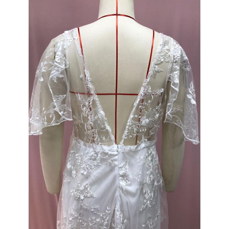 Женские летние сексуальные кружевные платья с v-образным вырезом и открытой спиной