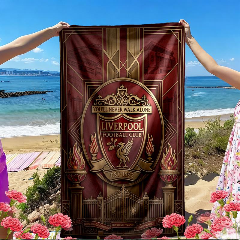 Liverpool Football Club Print Beach Towel, Versatile Lightweight Absorbent Beach Towel for Pool Surf Yoga Bathroom, Perfect Birthday Holiday Gift