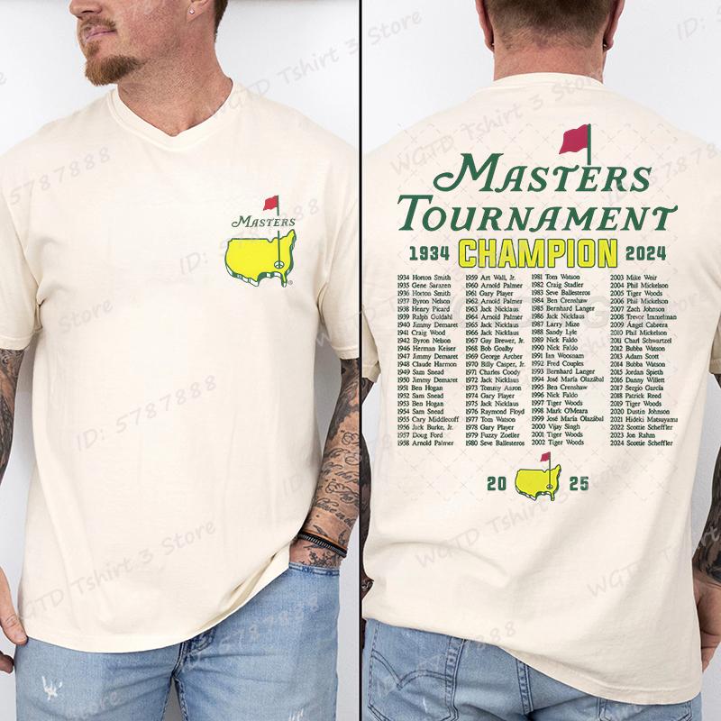 Футболка The Masters Golf Tournament Augusta National Champions of Golf для Мужчин Женщин Графические Футболки Модные Унисекс Футболки Топы