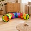 Cat Play Tunnel Rainbow Toy, Collapsible Hide with Peek Hole, Zippered Toy Modular Tunnels, Can Be Freely Combined for Indoor Cats Kittens