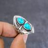 Tibetan Turquoise Handmade 925 Sterling Silver Ring Size 6 Gift For Her a2H07