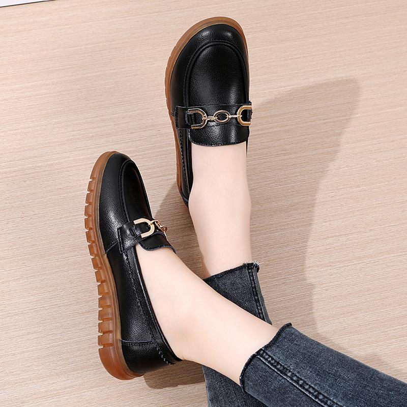 Женские белые туфли на плоской подошве, мокасины для вождения, повседневные черные туфли для ходьбы в стиле минимализма, туфли без застежек для мам, большой размер