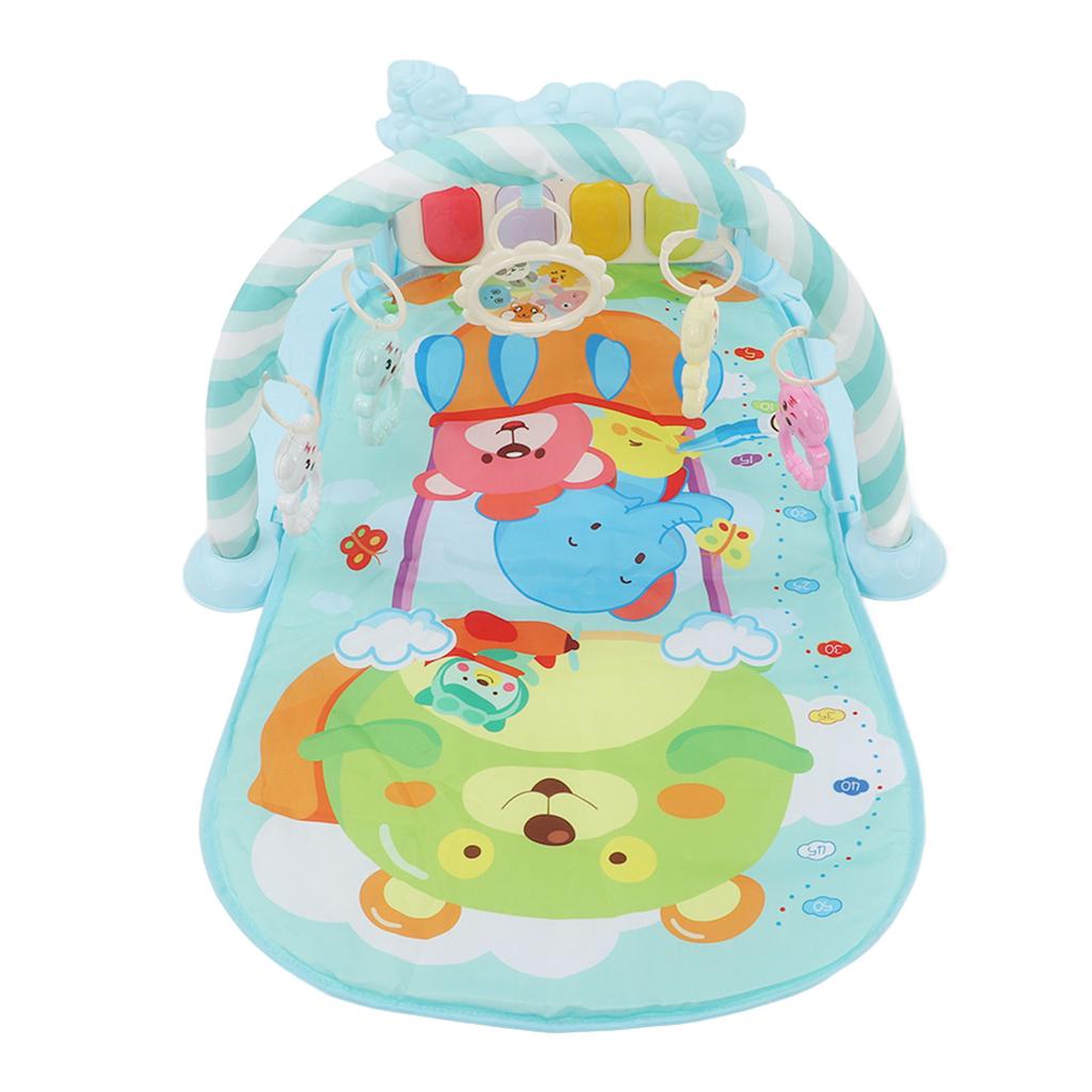 Baby Gym Kick Play Piano Mat Lullabies Lights Educational Baby Musical Fitness Game Pad Blue