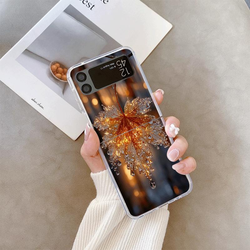 Эстетичный чехол для телефона с узором осенних кленовых листьев для Samsung Galaxy Z Flip 7 Flip 6 4 3 5G, складная крышка для Z Flip7 Flip5, корпус
