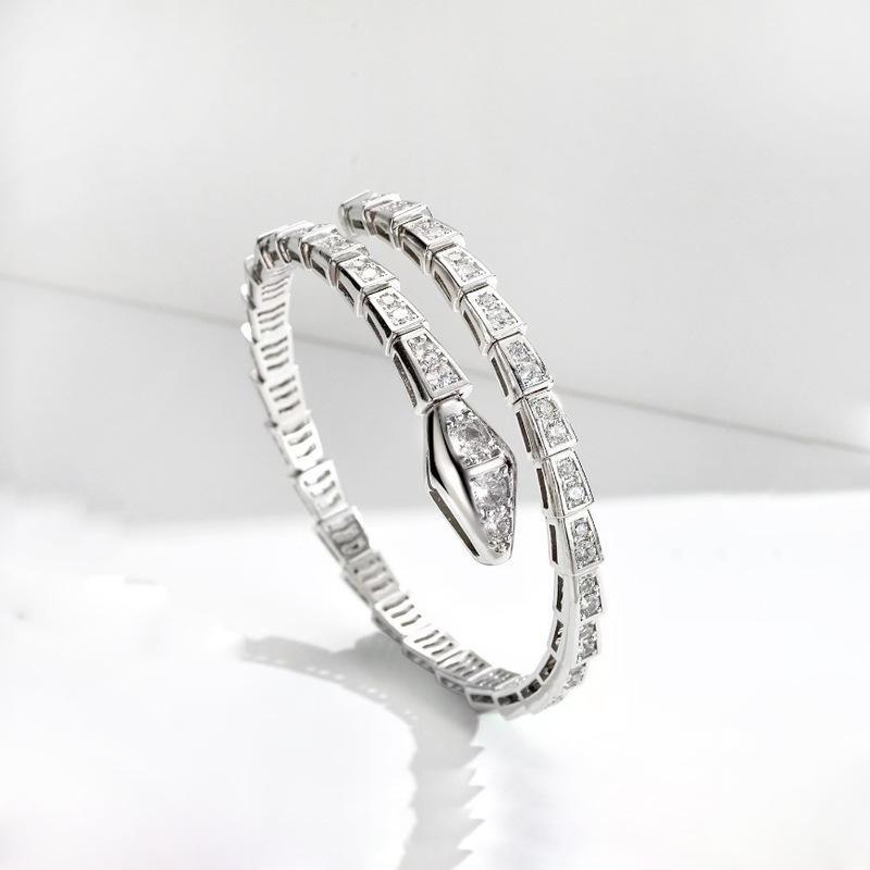 Snake Rhinestone Bangle Bracelet Women Wedding Party Accessories