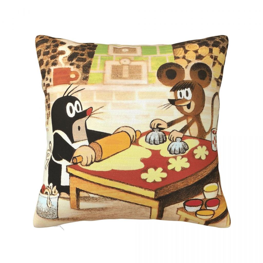 Pillow Cover The Little Mole With Friends Custom Diy Cushion Cover Vintage Pillow Case For Wedding Party Home Decor Pillowcases
