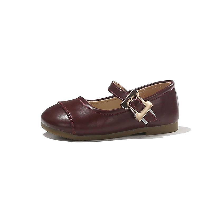 Girls' Solid Color Flats2026Spring and summer new models of children's loafers for small, medium, and large kids, simple children's leather shoes,