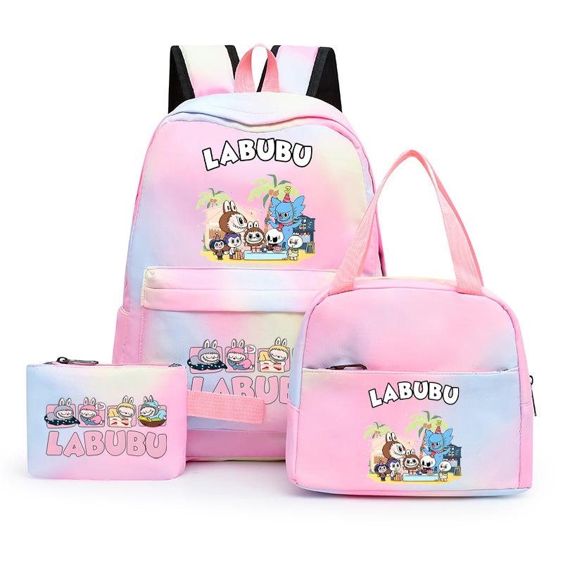 3Pcs/set Printed Backpack with Lunch Bag Pencil Case Student Teenager Boy Girl Bagpack Women's Backpack Set Travel Bag