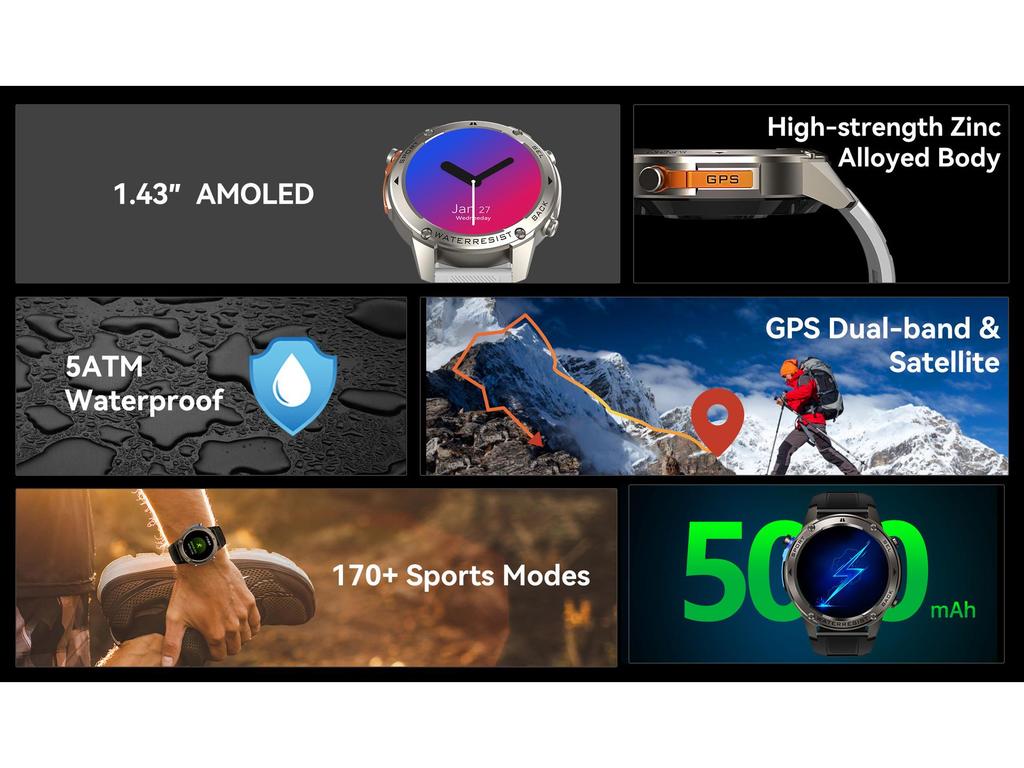 Умные часы DM52: Водонепроницаемость IP68, Звонки по Bluetooth, GPS-трекер для спорта, Подходит для плавания