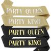 European-American Glitter Fabric Sash Belt for Prom and Bachelorette Party