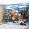Рождественская снежная сцена, украшение для дома, гобелен, хиппи, богемное украшение, психоделическая сцена, настенное украшение для спальни, украшение на стену